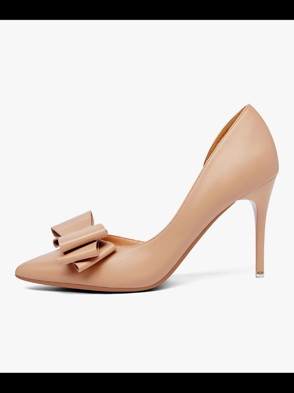 Women's Pointed-Toe Bow Pump in Beige - Picture 6 of 8
